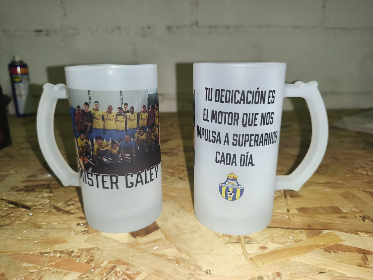 Jarra de cristal tipo esmerilado sublimación