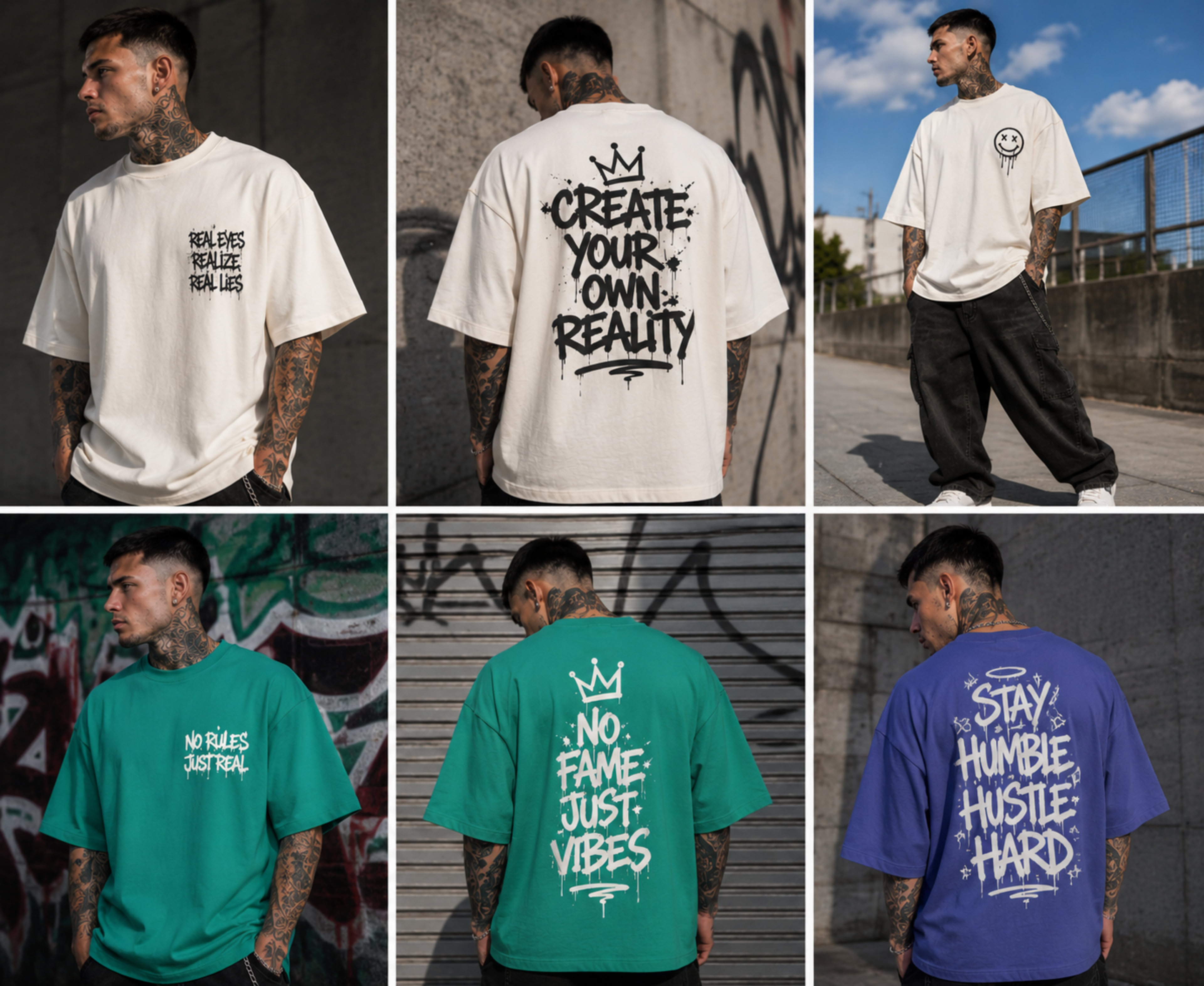 Camiseta oversize "callejera" 210gr