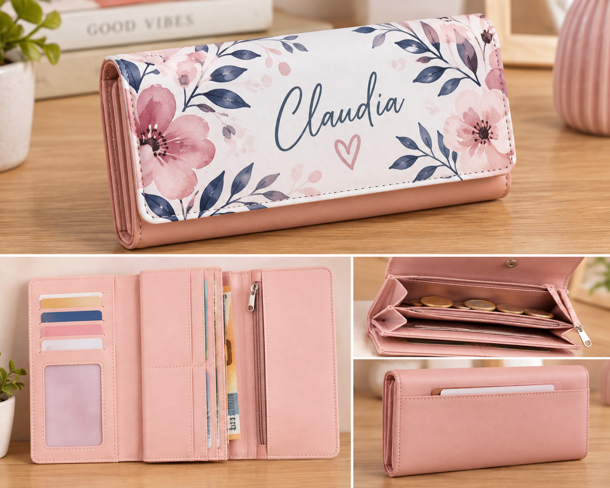 Cartera ELEGANCE | Cartera Grande de Polipiel Personalizada con Cierre Magnético