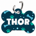 Chapa HUELLITAS para mascotas en forma de hueso personalizada con nombre THOR