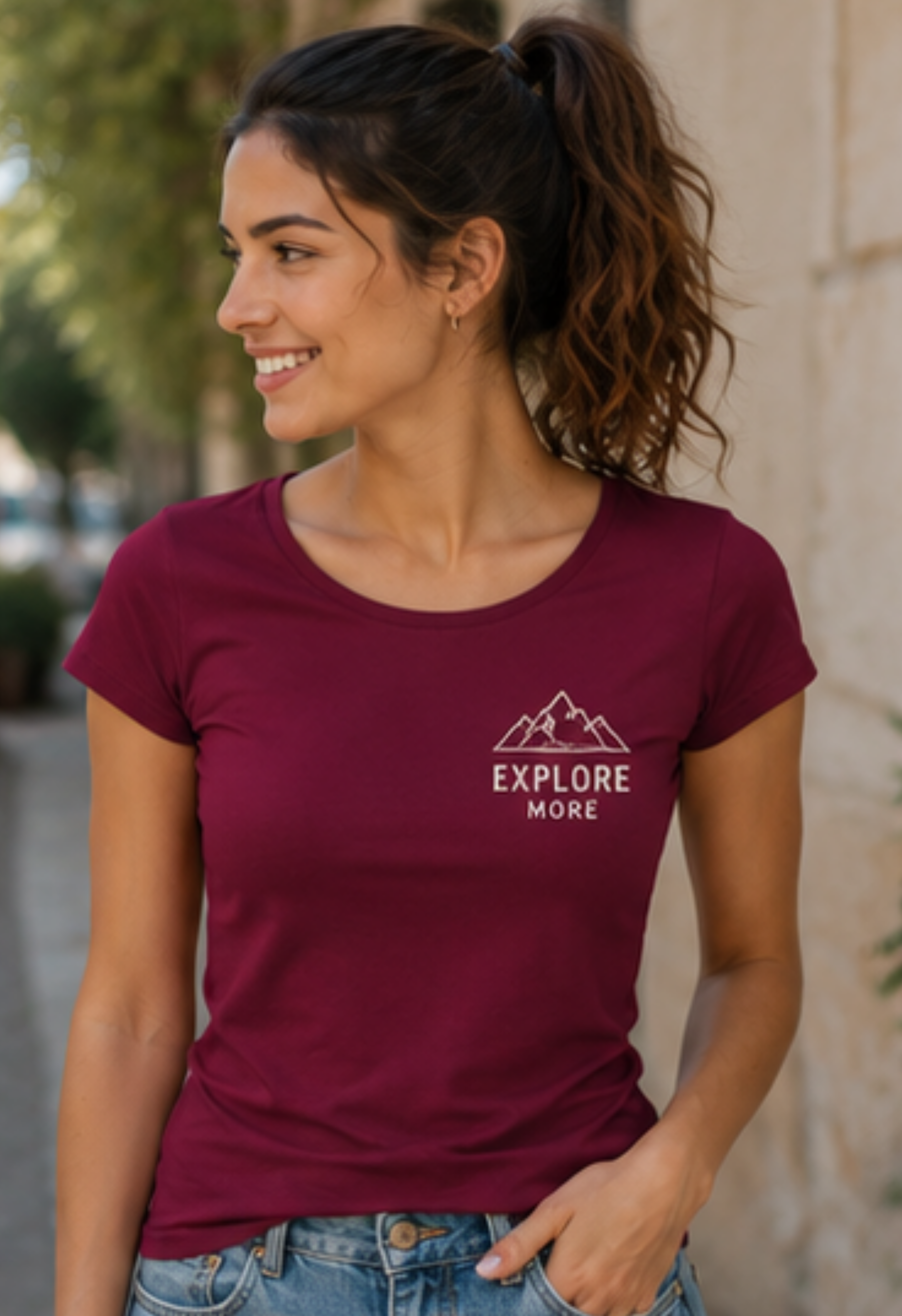 Camiseta mujer manga corta entallada "fire"