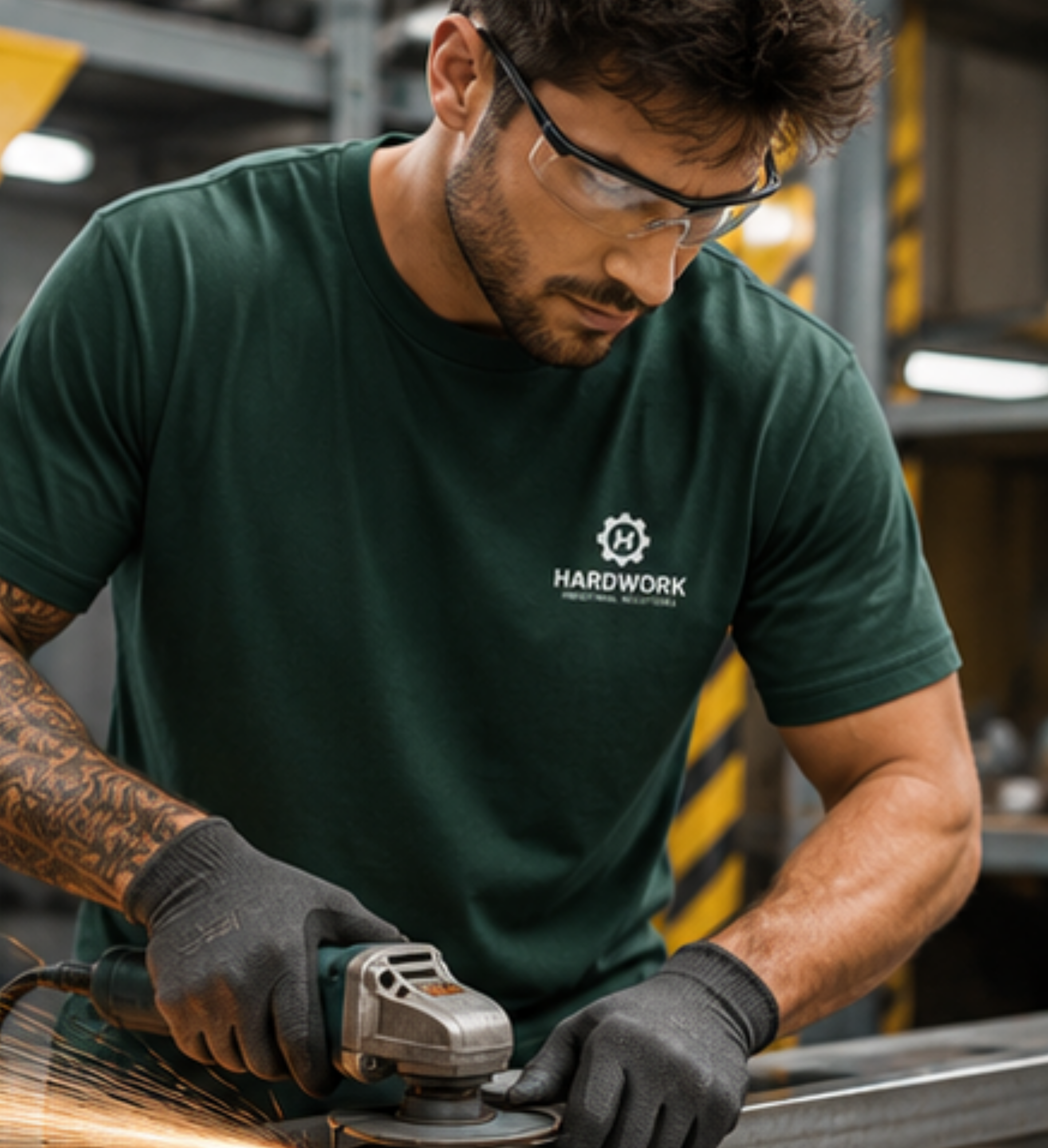 Camiseta manga corta "hardwork" 180gr
