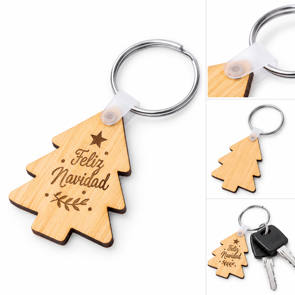 Llavero NAVIDAD | Árbol de Navidad de Bambú Personalizado