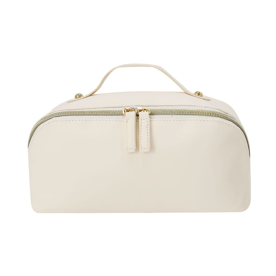 Neceser GLAM beige con cremallera dorada
