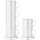 Sets de tazas blancas de cerámica apilables de dos y cuatro unidades